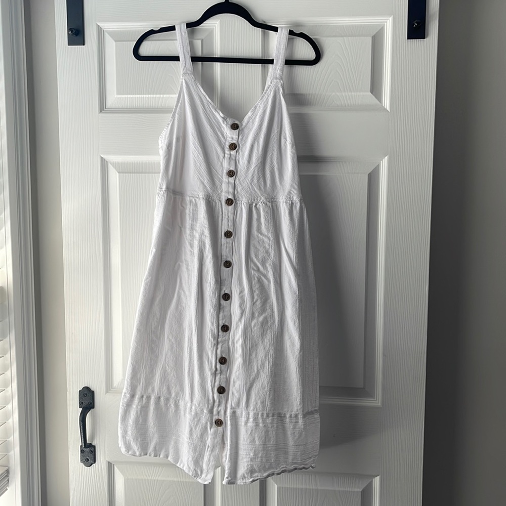 White summer linen dress